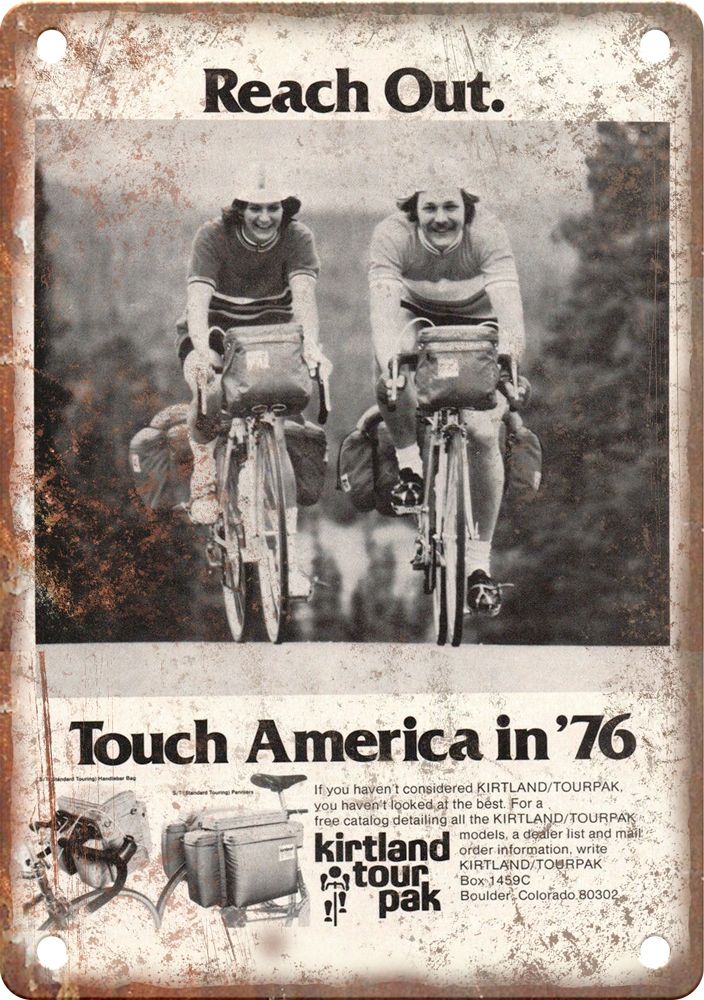 Kirtland Tour Pak Cycling Magazine Ad Reproduction Metal Sign