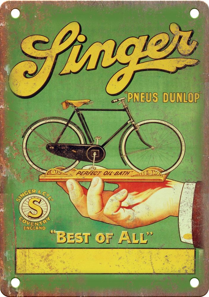 Vintage Linger Cycling Bicycle Poster Art Reproduction Metal Sign