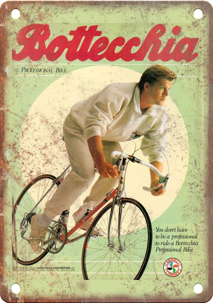 Vintage Botecchia Cycling Magazine Ad Reproduction Metal Sign