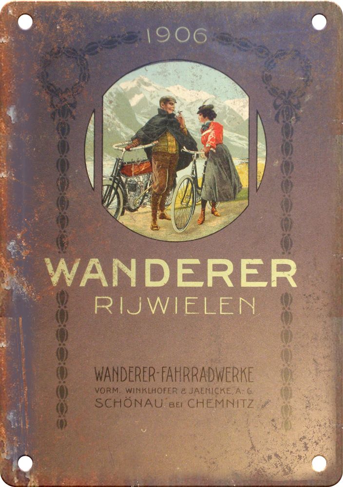 Vintage Wanderer Rijwielen Cycling Poster Reproduction Metal Sign