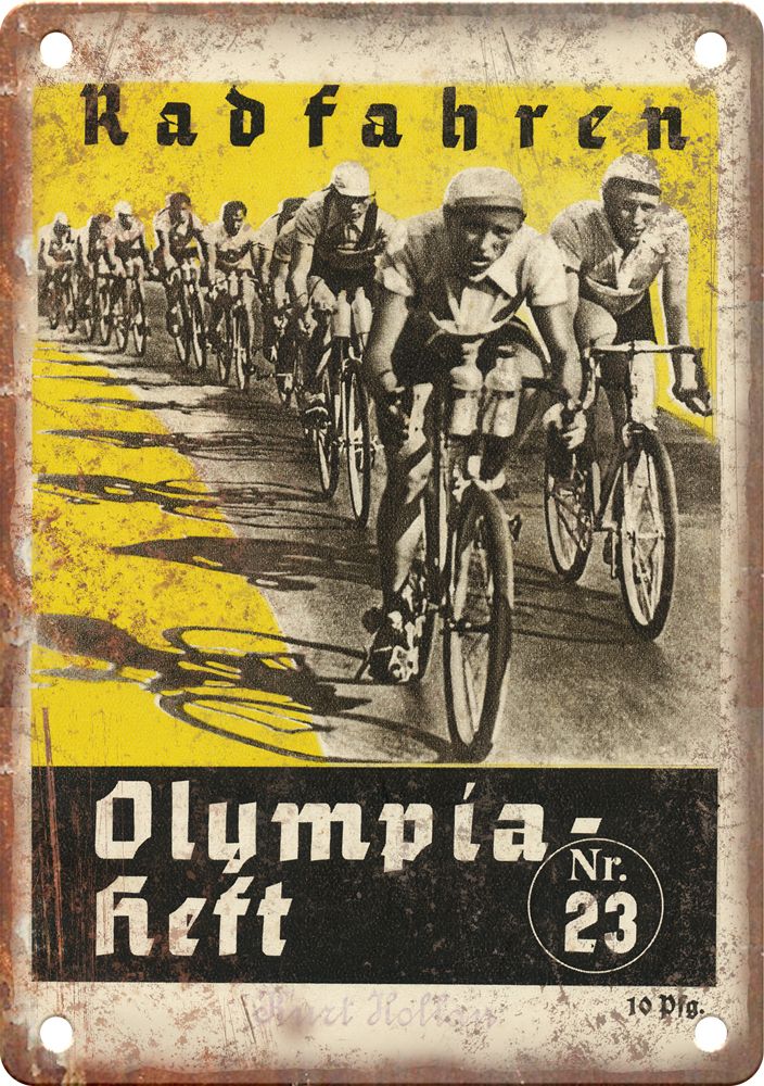 Radfahren Olympiaheft Cycling Poster Reproduction Metal Sign