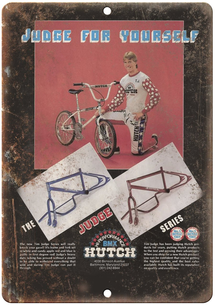 Hutch BMX Tim Judge Series Metal Sign