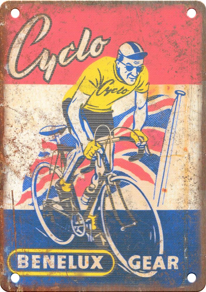 Vintage Cyclo Benelux Gear Cycling Poster Reproduction Metal Sign ...