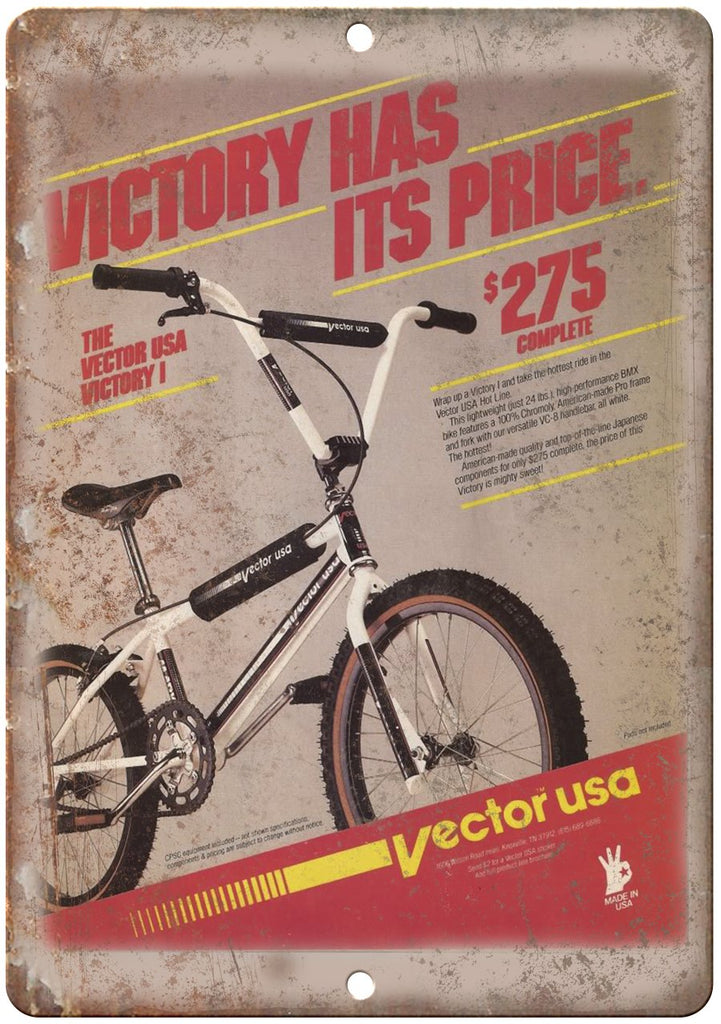 Vector USA Victory BMX Metal Sign