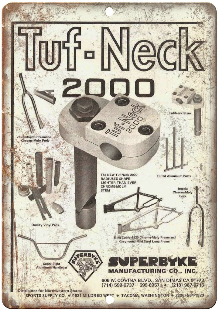 Tuf-Neck 2000 Superbyke BMX Metal Sign