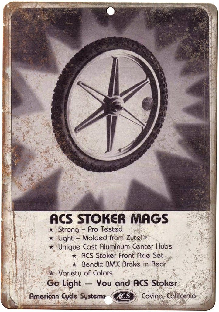 ACS Stoker Mags BMX Ad Metal Sign
