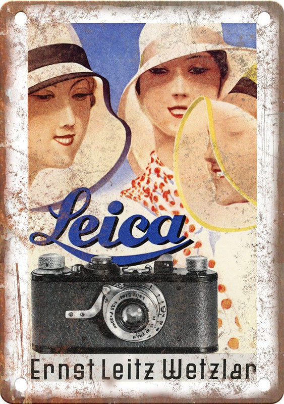 LEICA ライカ　ヴィンテージ広告 Vintage Leica Film Camera Ad Retro Look Reproduction Metal Sign