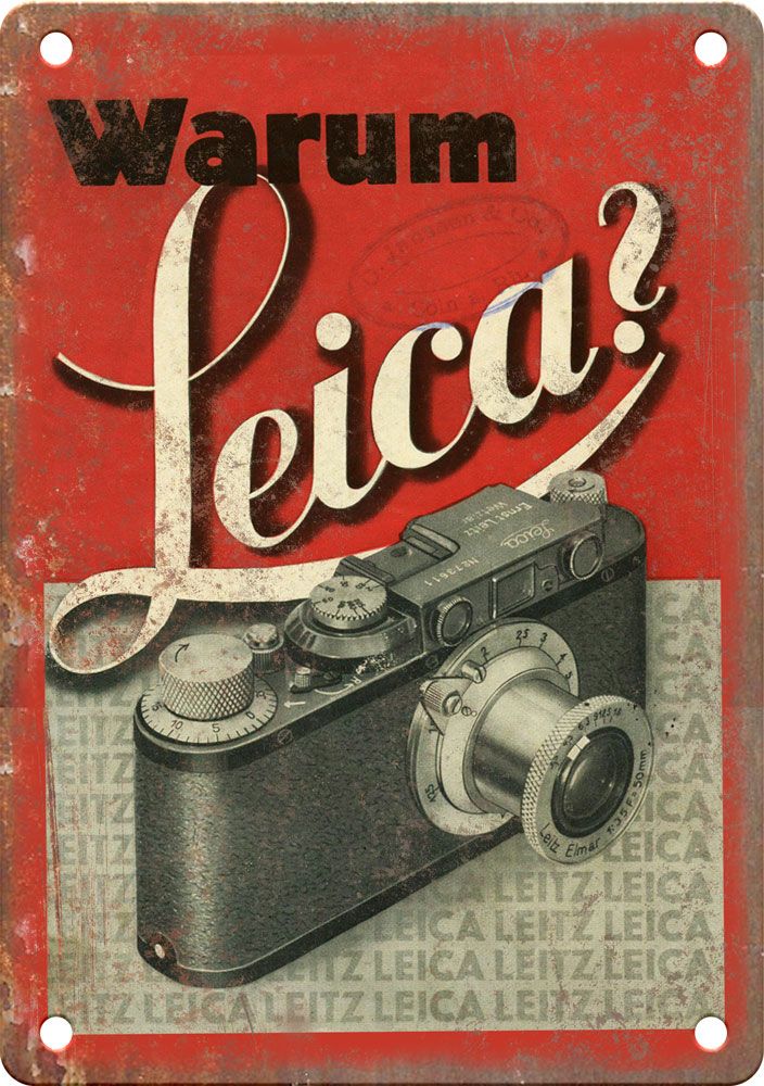Vintage Leica Film Camera Ad Retro Look Reproduction Metal Sign