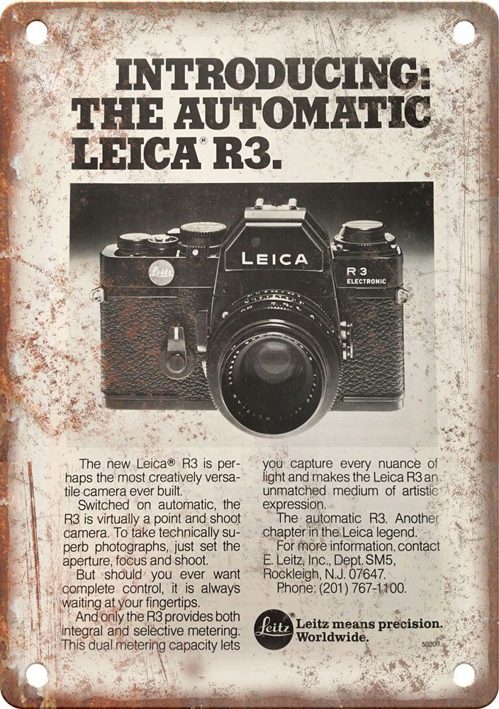 Vintage Leica Film Camera Ad Retro Look Reproduction Metal Sign