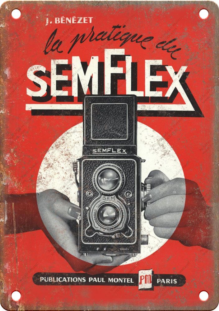 Vintage Semflex Film Camera Ad Retro Look Reproduction Metal Sign