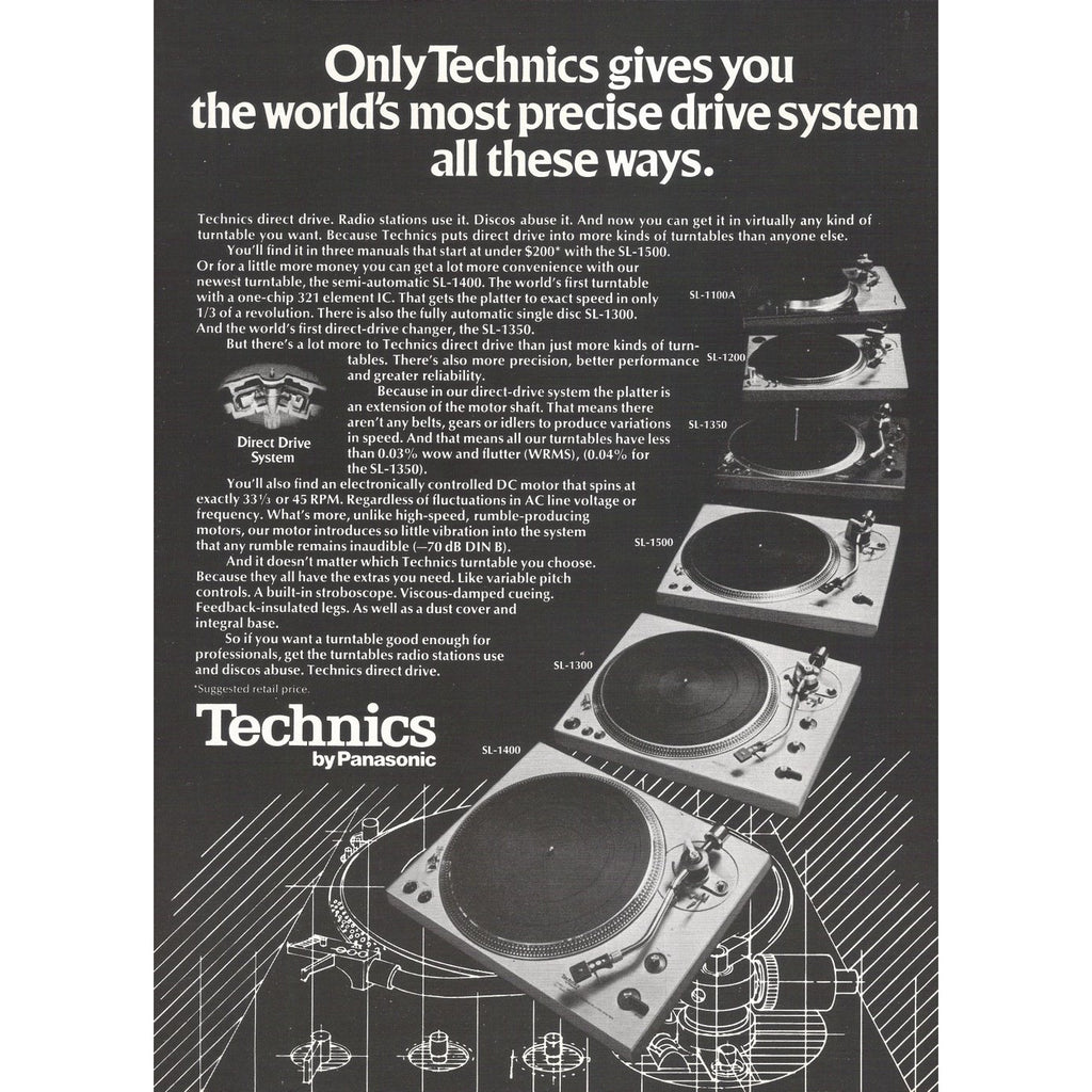 Technics Turntables Vintage Ad T-Shirt White