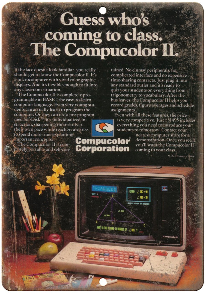 Compucolor II Vintage Microcomputer Ad Metal Sign