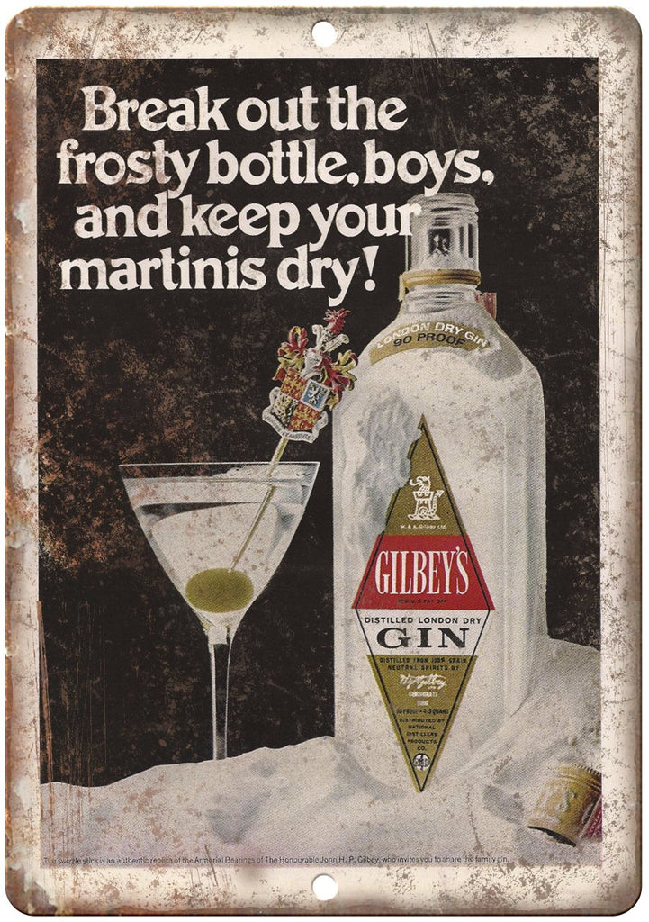Gilbey's Gin Liquor Ad Metal Sign
