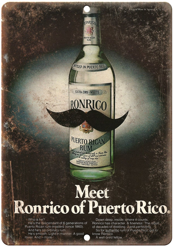 Ron Rico Puerto Rican Rum Metal Sign