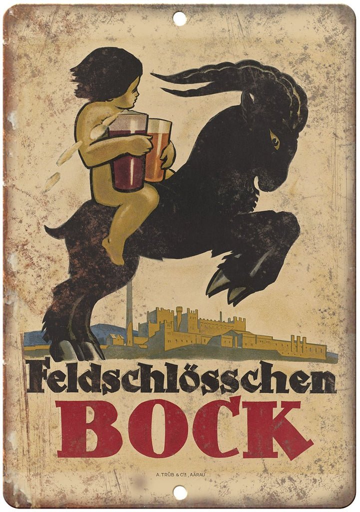 Feldschlosschen Bock Beer Metal Sign