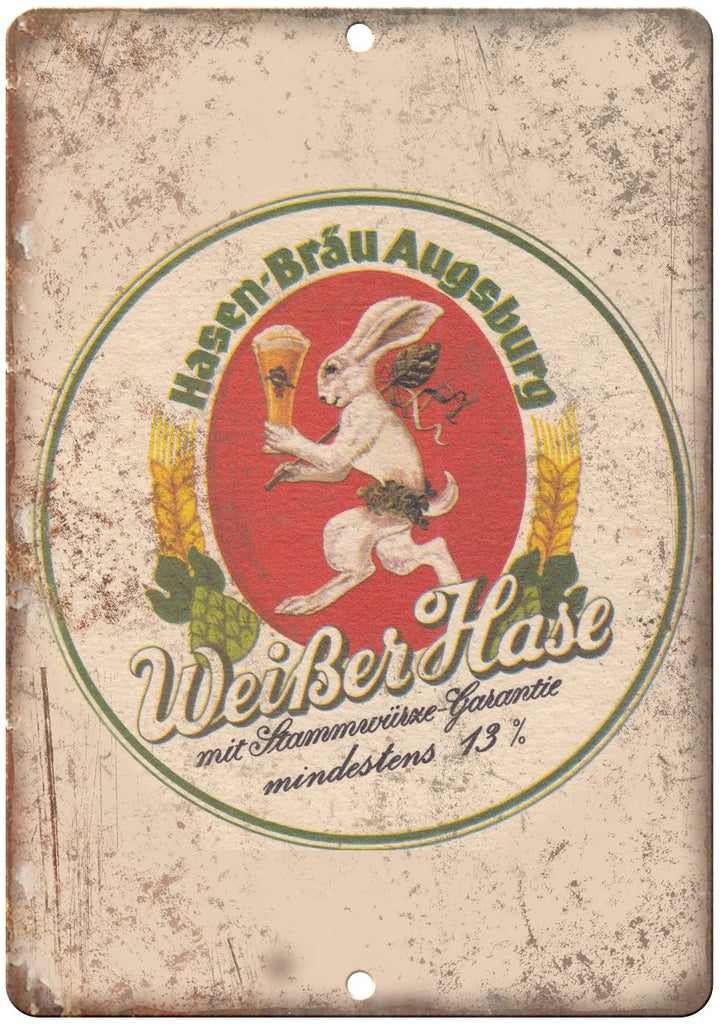 Weiber Hase Hansen Brau Augsburg Beer Metal Sign