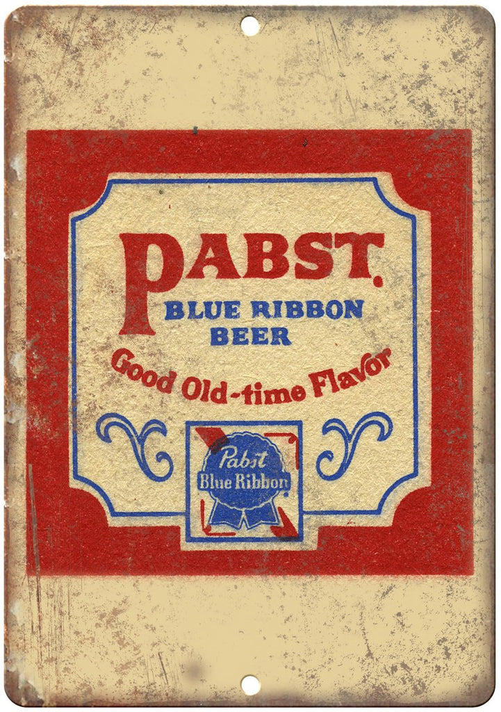 Pabst Blue Ribbon Beer Vintage Ad Metal Sign