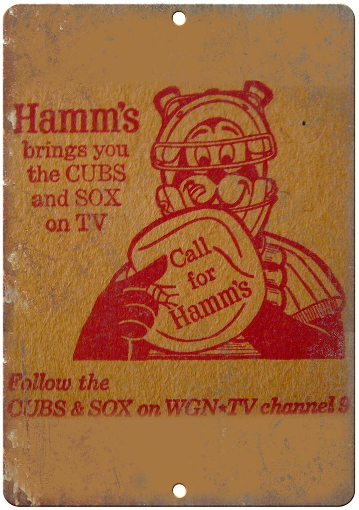 Hamm's Cubs Sox Baseball Beer Metal Sign