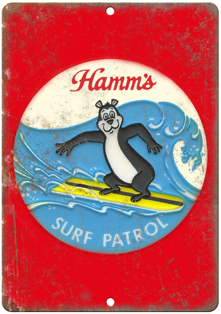 Hamm's Surf Patrol Man Metal Sign