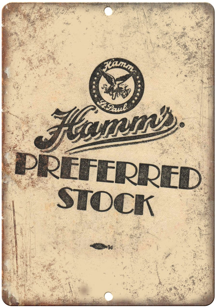 Hamm's Beer Preferred Stock Man Metal Sign