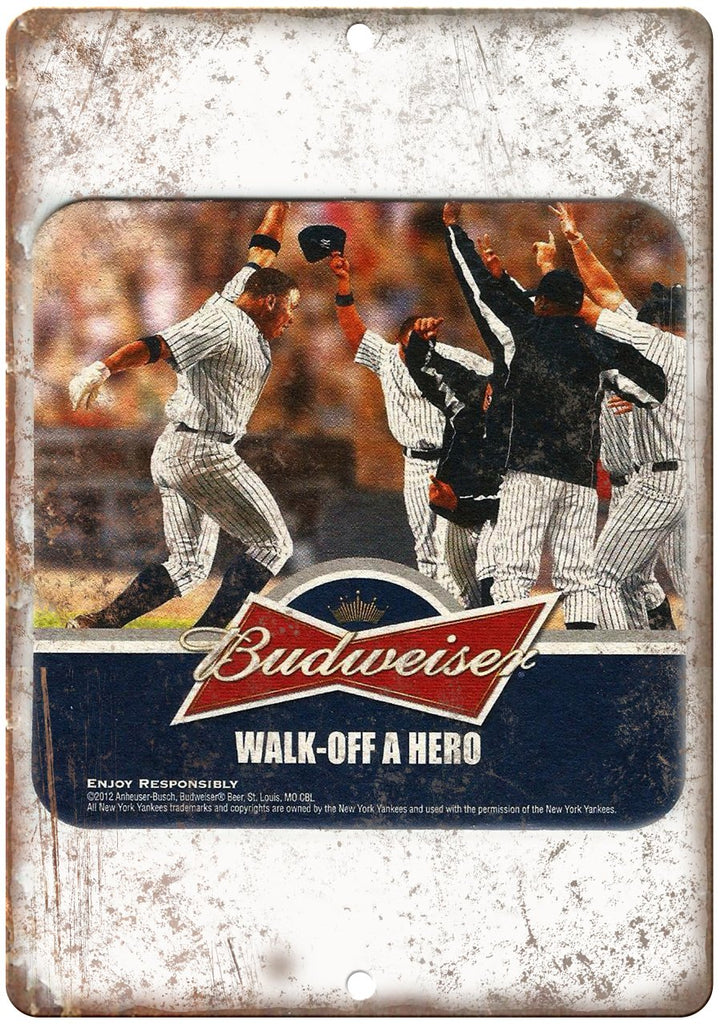 Budweiser Yankees Beer Metal Sign