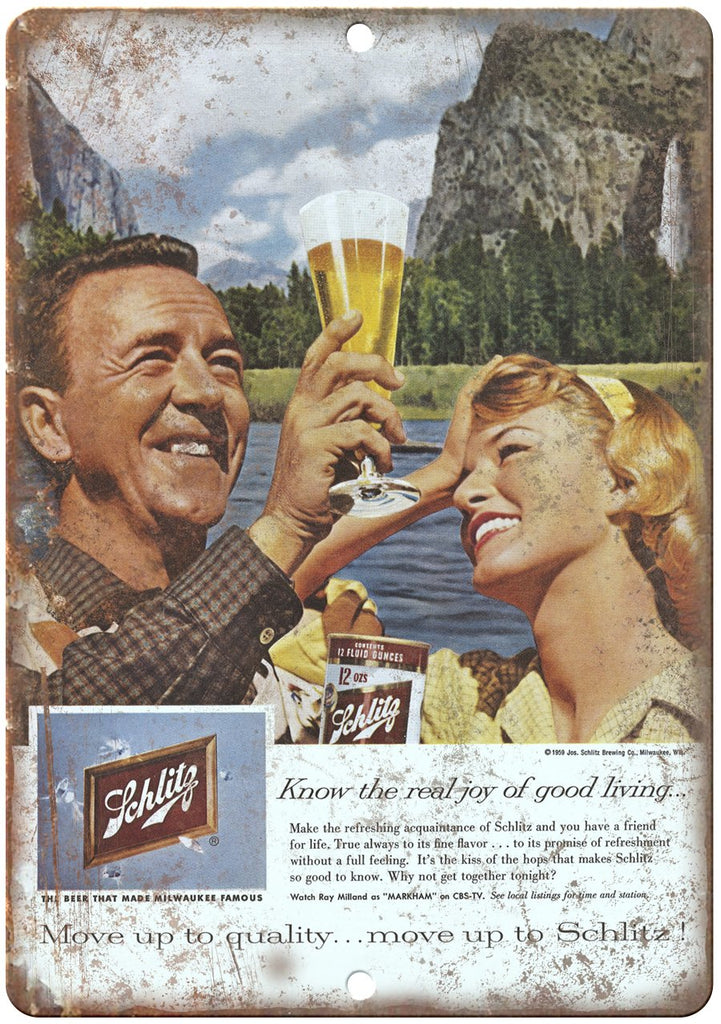 Schlitz Vintage Beer Breweriana Metal Sign