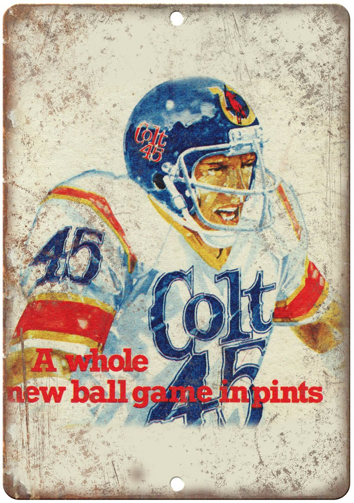 Colt 45 Beer Vintage Football Ad Metal Sign