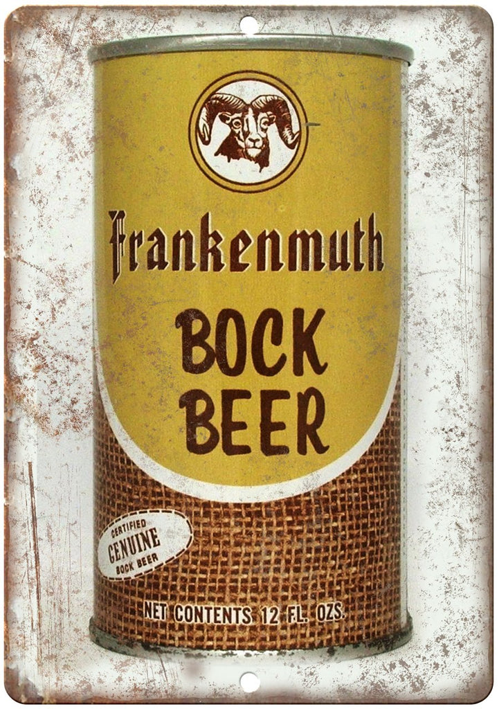 Frankenmuth Bock Beer Vintage Can Metal Sign