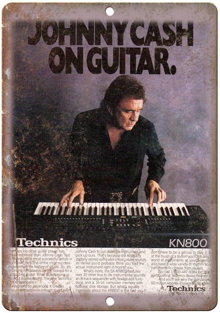 Technics KN800 Synthesizer Keyboard Vintage Ad Metal Sign