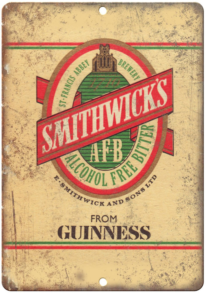 Guinness Smithwicks Vintage Beer Metal Sign