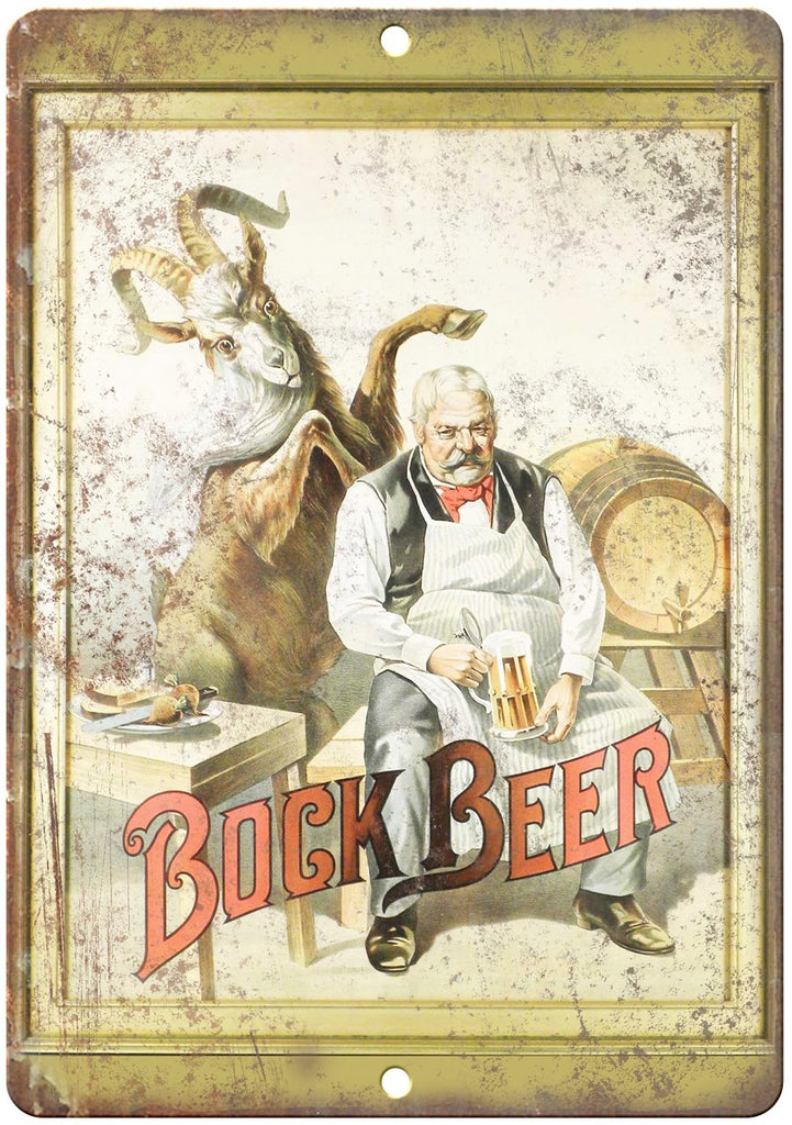 Bock Beer Vintage Pub Man Cave Metal Sign