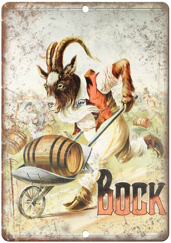 Bock Beer Man Cave Vintage Ad Metal Sign