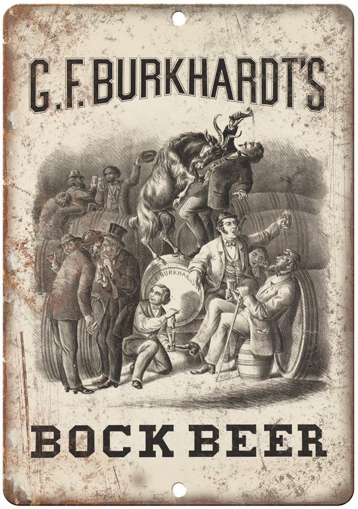 GF Burkhardt's Bock Beer Metal Sign