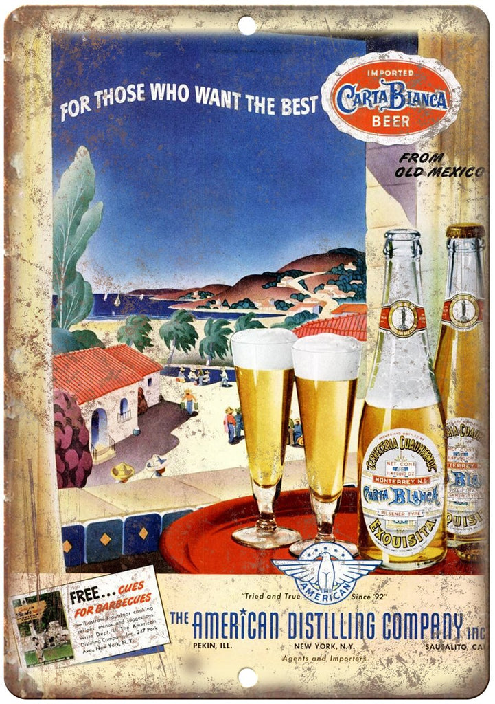 Carta Blanca Beer Ad Metal Sign