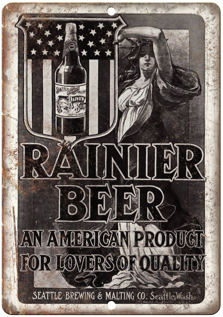 Rainier Beer Seattle Brewing Co Metal Sign