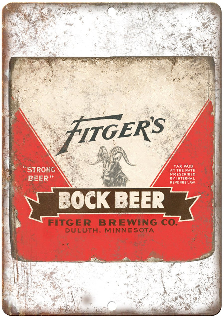 Fitger's Bock Beer Fitger Brewing Co. Metal Sign