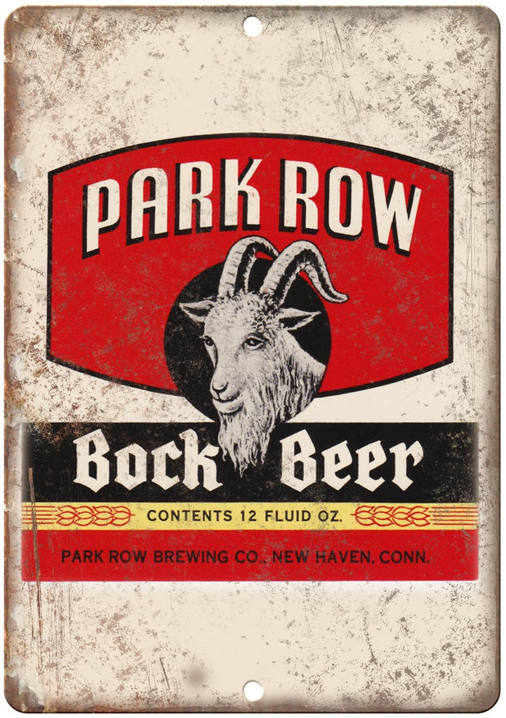 Park Row Bock Beer Metal Sign