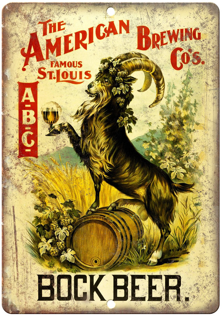 The American Brewing St Louis Bock Beer Metal Sign