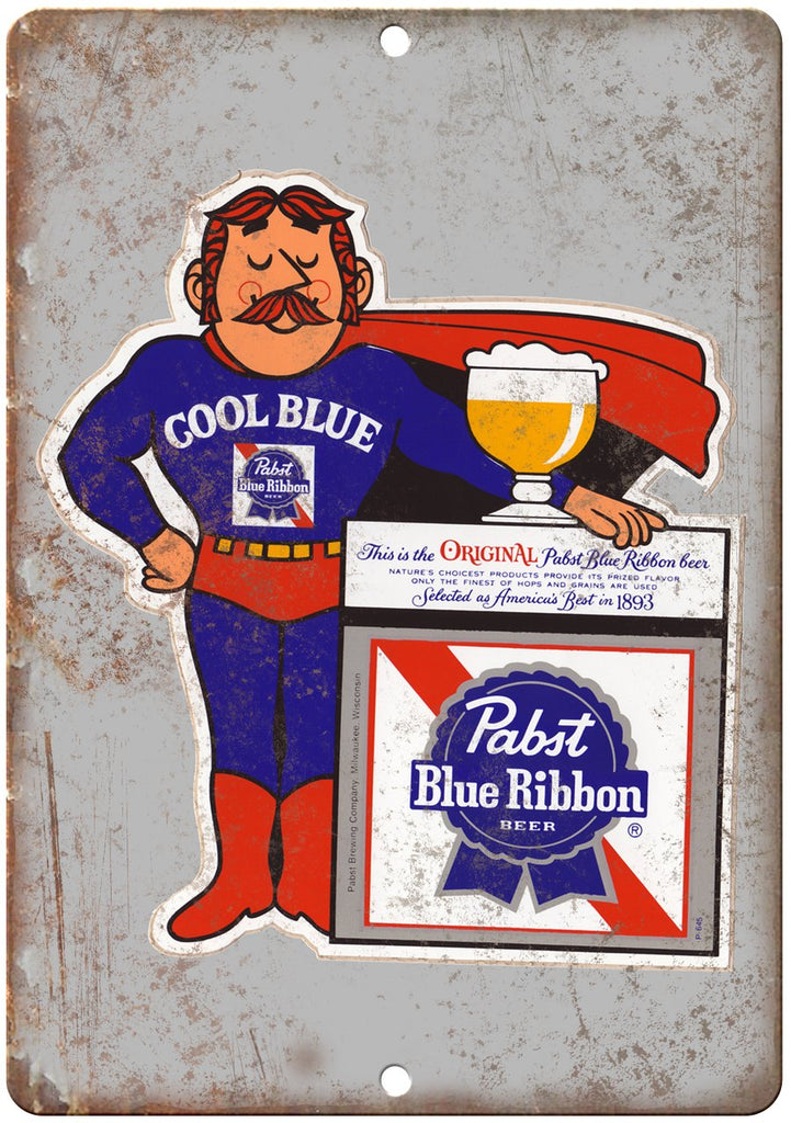 Pabst Blue Ribbon Beer Metal Sign