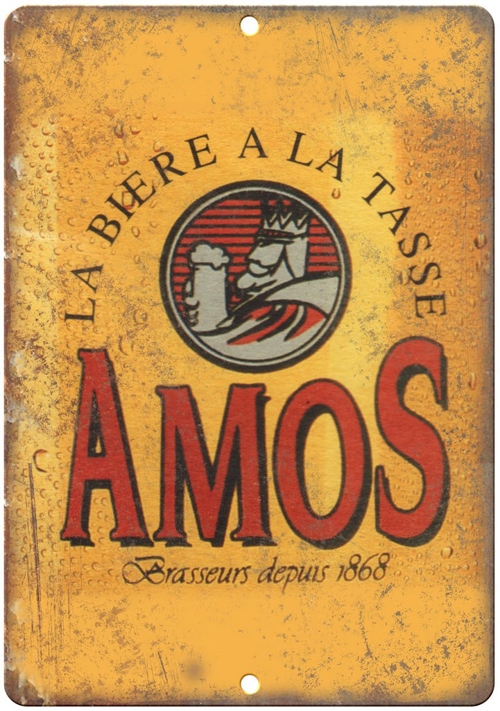 Amos Beer Metal Sign