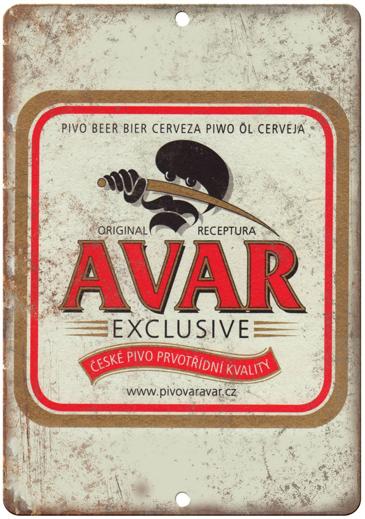 Avar Exclusive Beer Ad Metal Sign