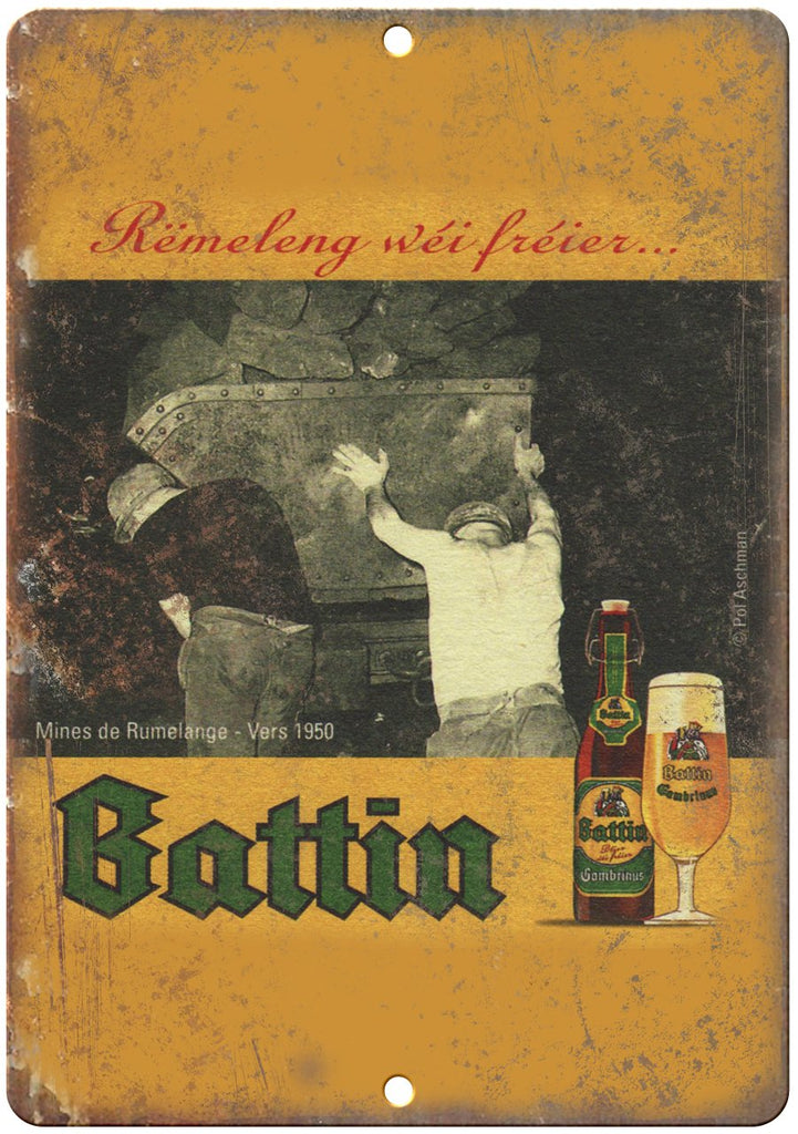 Battin Beer Metal Sign