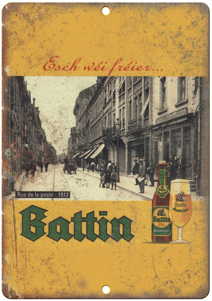 Battin European Beer Vintage Ad Metal Sign