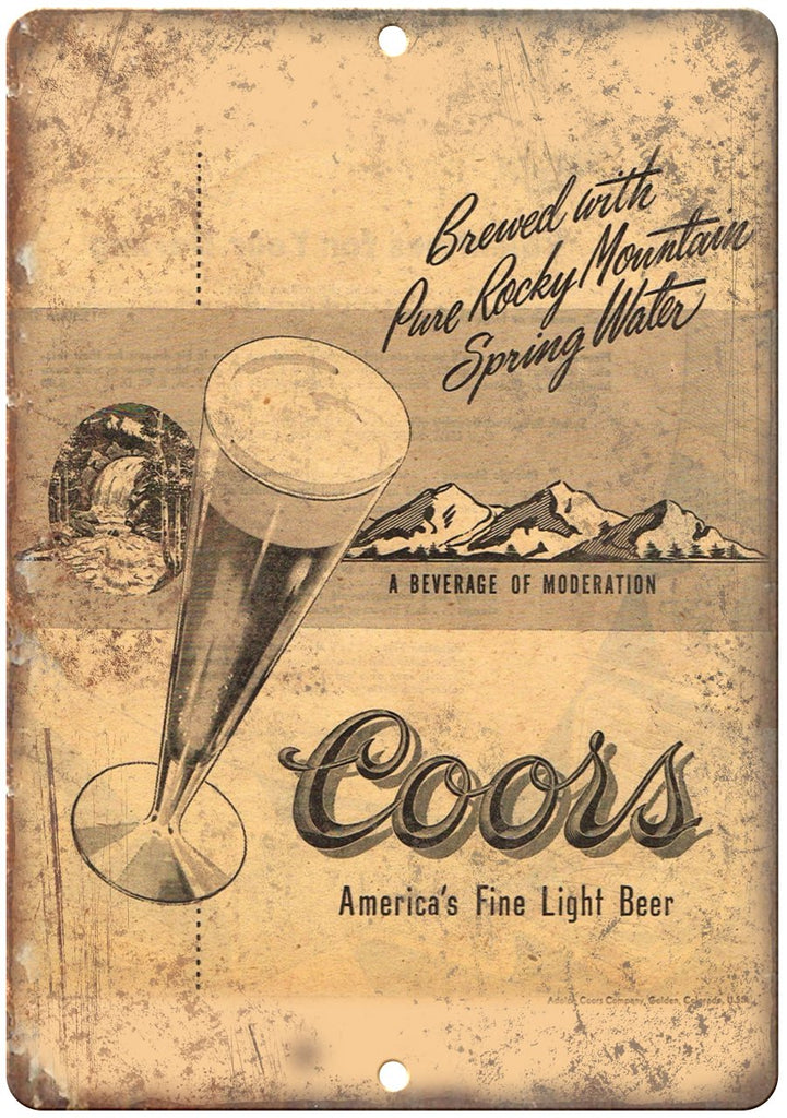 Coors Light Beer Metal Sign