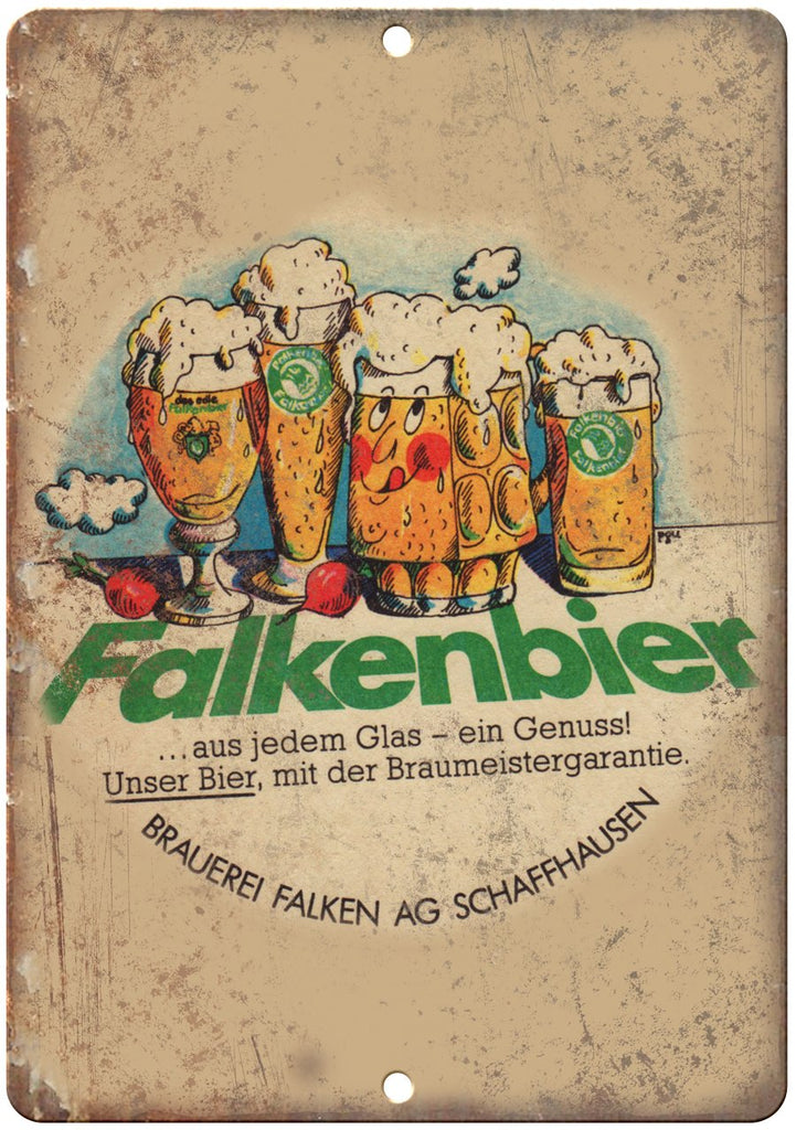 Falkenbier European Beer Vintage Ad Metal Sign