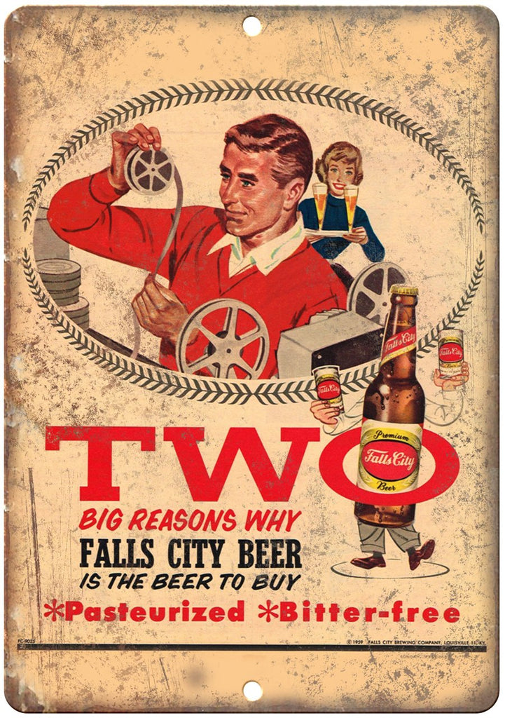 Falls City Beer Two Reasons Why Metal Sign