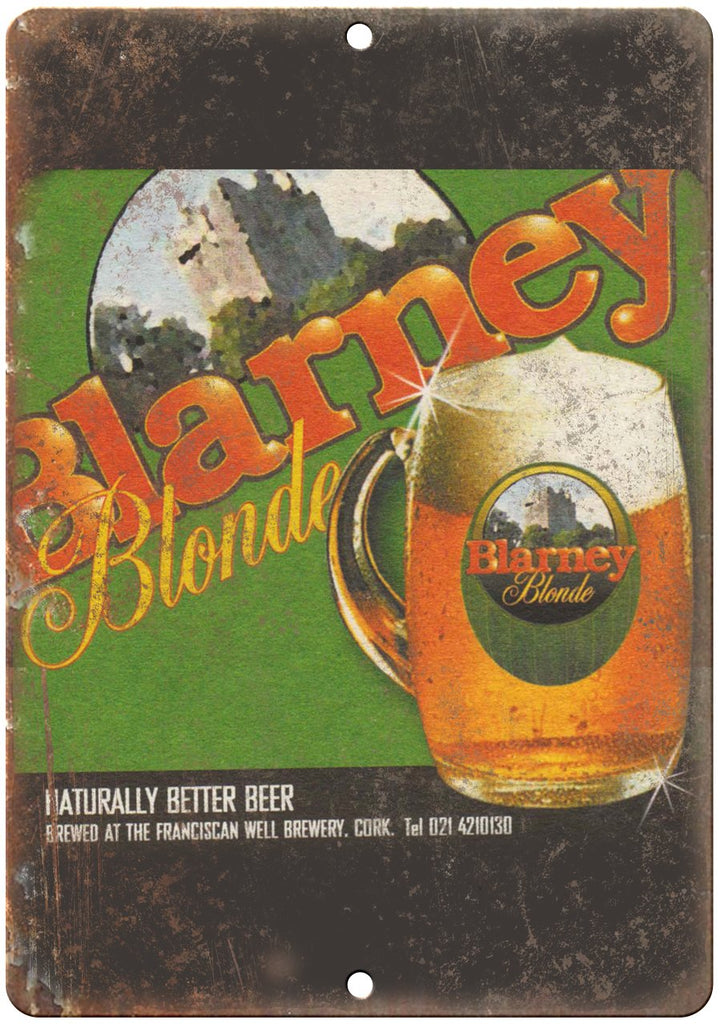 Blarney Blonde Cork Ireland Beer Ad Metal Sign