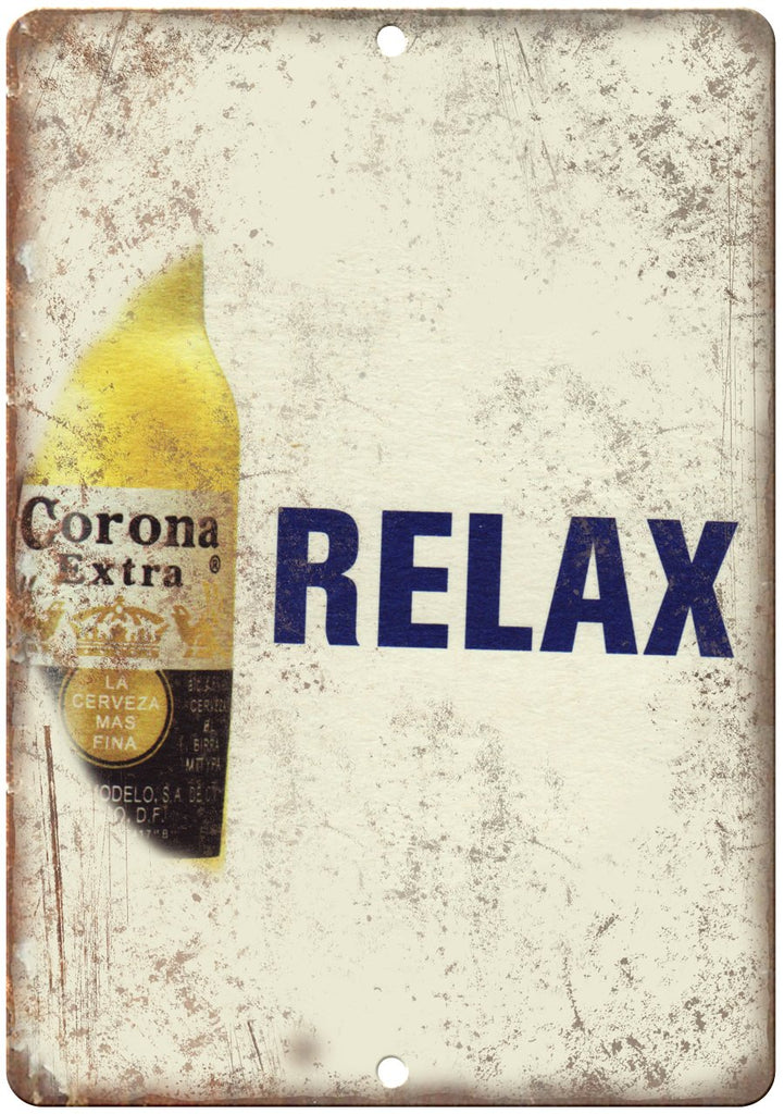 Corona Extra Relax Beer Ad Metal Sign