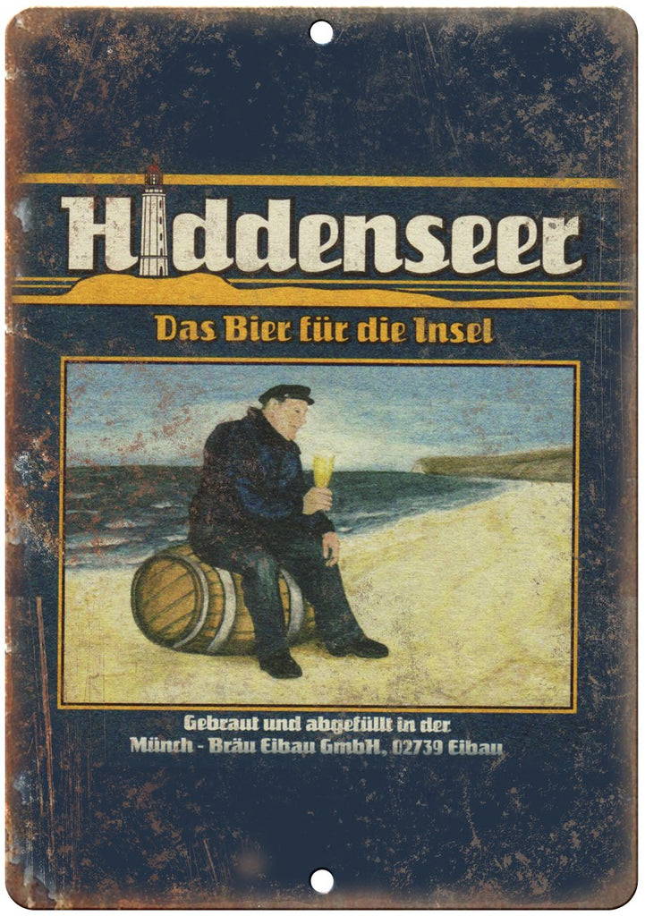 Hiddenseer European Beer Vintage Ad Metal Sign