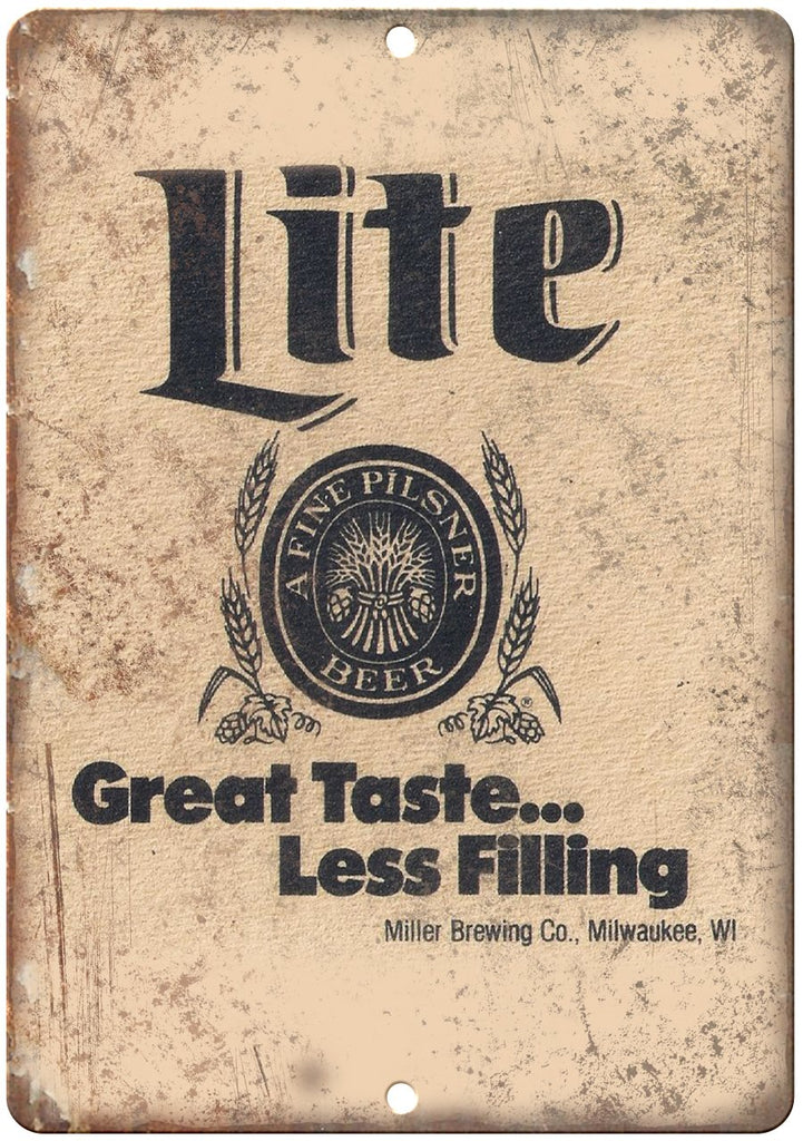 Miller Lite Milwaukee Vintage Beer Ad Metal Sign